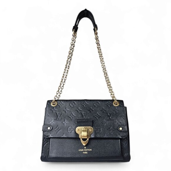 LOUIS VUITTON Vavin PM Black Monogram Empreinte Leather Chain Bag Shoulder EUC - Picture 4 of 16